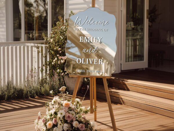 Adesivo personalizzato per specchio S50 – Welcome to the wedding of
