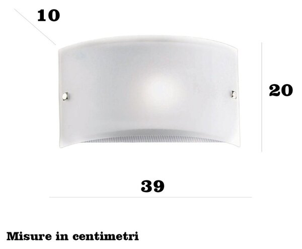 Applique illuminando ap fascia bianca g e27 led moderna fascia vetro satinato opaco - Illuminando