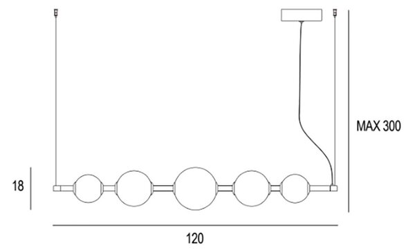 Lampadario led promoingross stick s120 ne 5055lm led dimmerabile alluminio vetro alabastrato - Promoingross