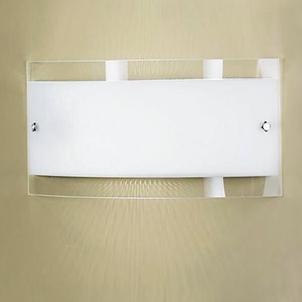 Applique illuminando ap aria p e27 led moderna fascia vetro bianco trasparente lucido - Illuminando