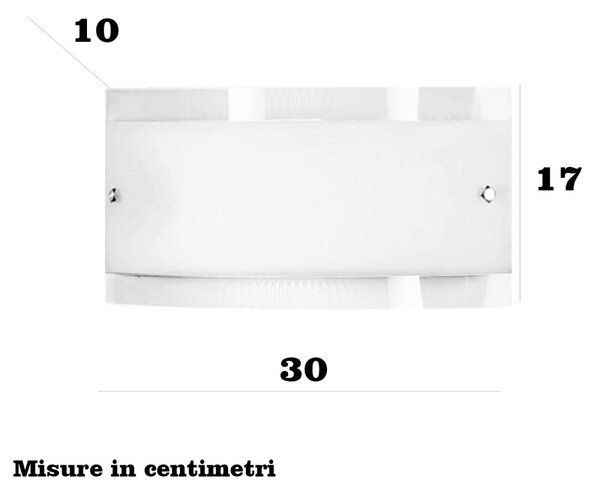 Applique illuminando ap aria p e27 led moderna fascia vetro bianco trasparente lucido - Illuminando