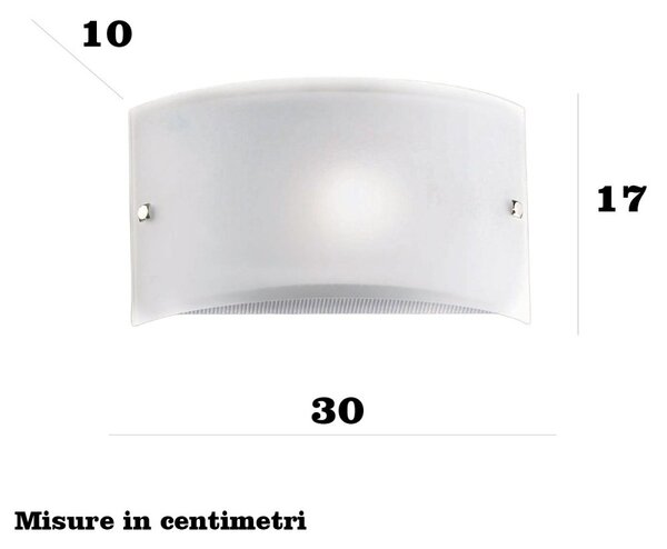 Applique illuminando ap fascia bianca p e27 led moderna fascia vetro satinato opaco - Illuminando