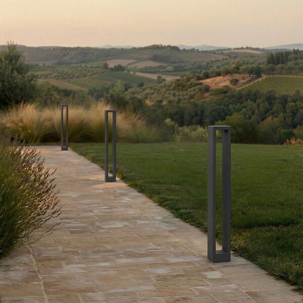 Lampade da esterno Lucande, Jupp, Nero, Terrazza, Alluminio, Moderno