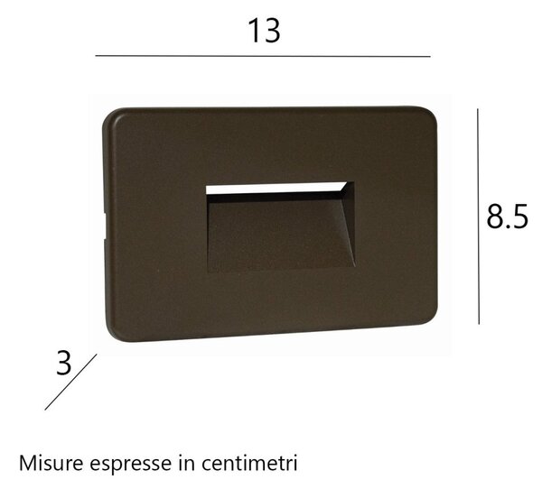 Faretto incasso top light intro ma 2w led cct 100lm ip65 230v marrone policarbonato - Top Light
