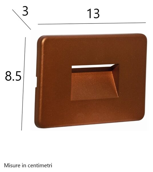 Faretto incasso top light intro co 2w led cct 100lm ip65 230v ruggine policarbonato - Top Light
