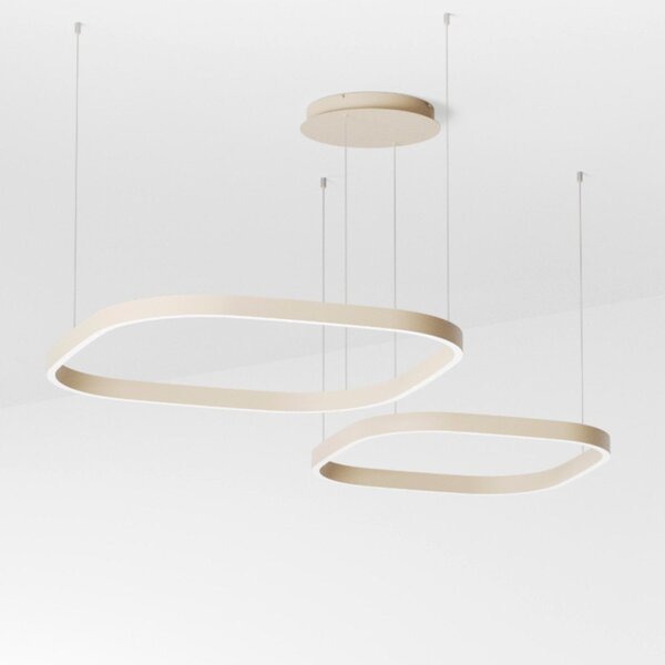 Lampadario moderno gea luce criseide s2d quadrata fcrsbe5q led new beige alluminio silicone - Gea Luce