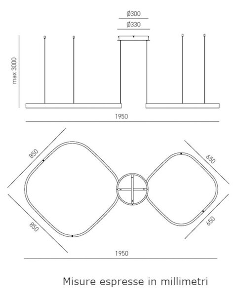 Lampadario classico gea luce criseide s2d quadrata fcrso5q led oro alluminio silicone - Gea Luce