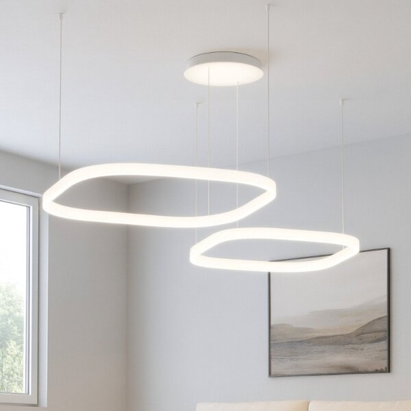 Lampadario moderno gea luce criseide s2d quadrata fcrsb5q led bianco alluminio silicone - Gea Luce