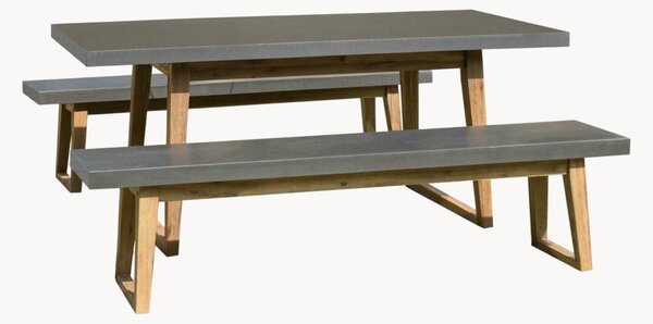 Set tavolo e sedie da giardino con gambe in legno di acacia Hector, set da 3