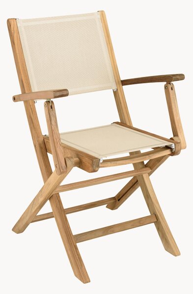 Set di 2 sedie da giardino pieghevoli in legno di teak con braccioli Fun