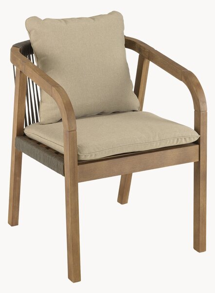 Set di 2 sedie da giardino in legno di acacia con braccioli Celestin