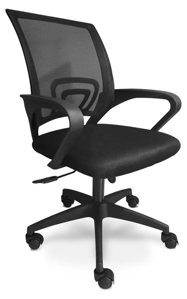 Lara - Sedia da ufficio ergonomica ad altezza regolabile con ruote girevoli - colore nero