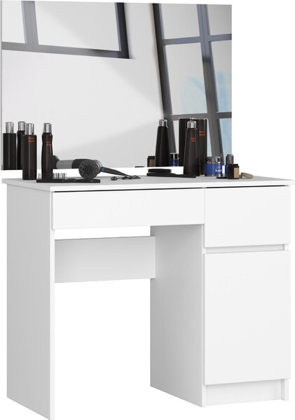 Akord Toeletta Con Specchio A Destra Bianco 90X50X142 Cm