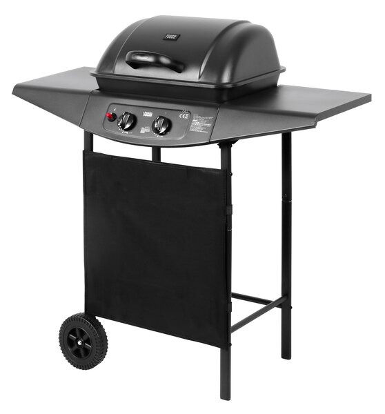 Teesa TSA0080 BBQ a gas 2000, 2 bruciatori, 5 kW, nero
