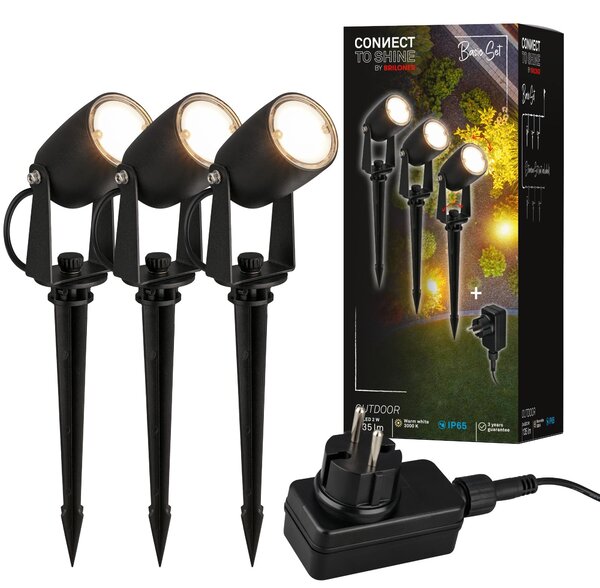 CONNECT TO SHINE Set iniziale Iris con set di 3 luci LED da esterno, IP65