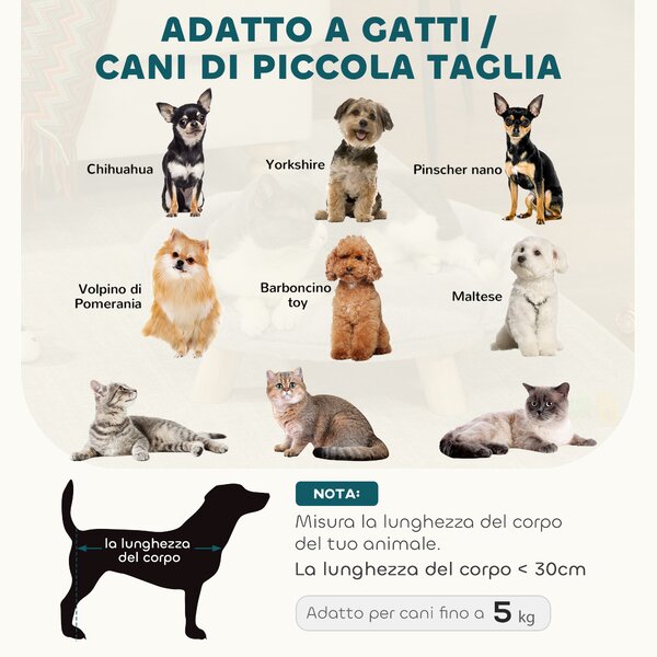 PawHut Cuccia Divanetto per Cani e Gatti Sfoderabile in Peluche con Schienale, 47x40x20 cm, Grigio