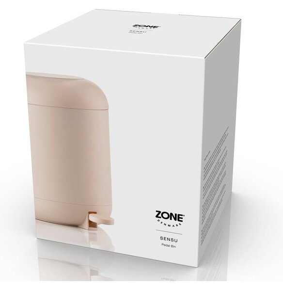 Cestino per la spazzatura beige in plastica con pedale 4 l Sensu – Zone