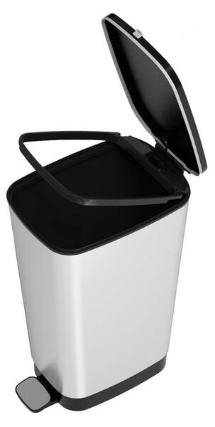 Cestino per la spazzatura argentato in plastica con pedale 45 l Chic Bin L – KIS