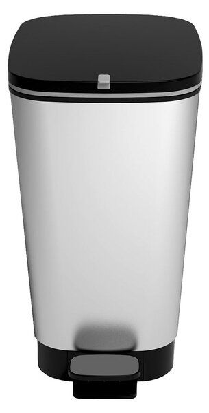 Cestino per la spazzatura argentato in plastica con pedale 45 l Chic Bin L – KIS