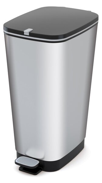 Cestino per la spazzatura argentato in plastica con pedale 45 l Chic Bin L – KIS