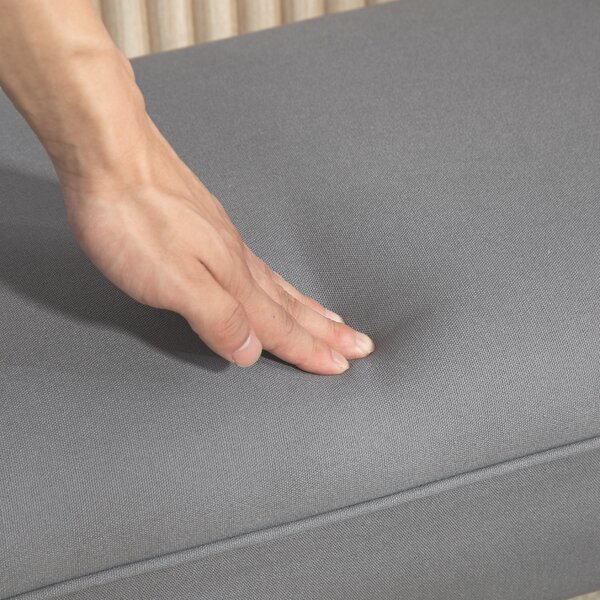 HOMCOM Panca Fondoletto Rivestita in Lino Sintetico con Gambe in Legno Braccioli e Seduta Imbottita Grigio Scuro | Aosom Italy