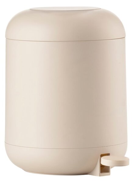 Cestino per la spazzatura beige in plastica con pedale 4 l Sensu – Zone