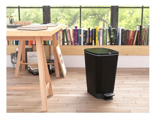 Cestino per la spazzatura nero opaco in plastica con pedale 25 l Chic Bin M – KIS