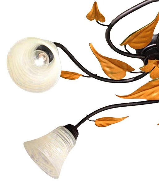 Plafoniera classica due p illuminazione tosca pl3 e14 led metallo vetro bianco paglierino - Due P Illuminazione