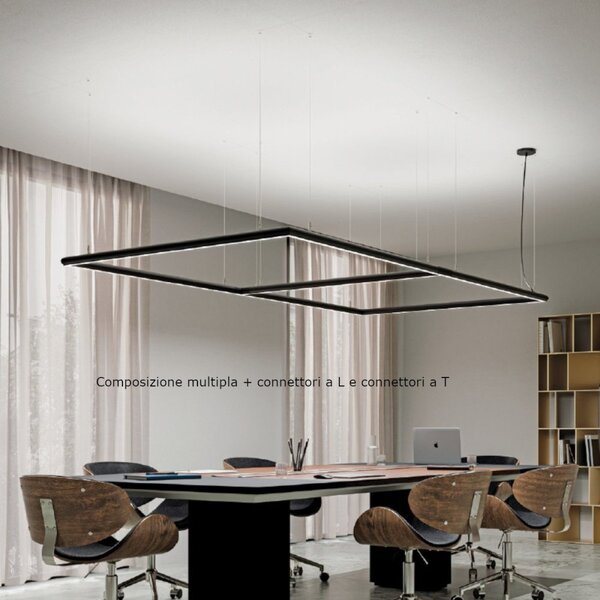 Sospensione moderna gea led gso121c led biemissione alluminio - Gea Led