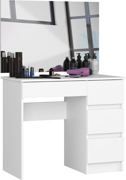 Akord Toeletta Con Specchio A Destra Bianca 90X50X142 Cm