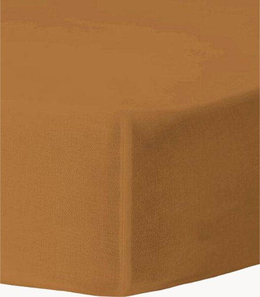 Lenzuolo con angoli boxspring in percalle di cotone fatto a mano Nina