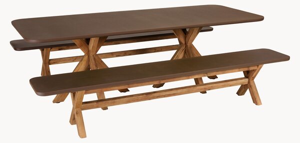 Set di mobili da giardino con gambe in legno di acacia Macabane, set da 3
