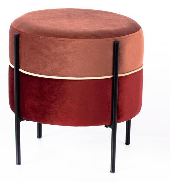 Pouf rotondo rosso bordeaux / Pouf in velluto / Pouf a quattro gambe / Pouf  rosso bordeaux / Pouf rotondo -  Italia