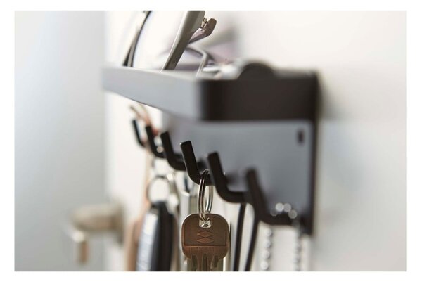 Portachiavi a parete nero con ripiano Smart - YAMAZAKI