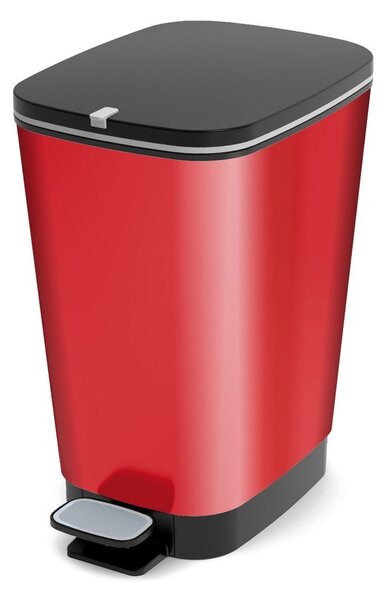 Cestino per la spazzatura rosso in plastica con pedale 25 l Chic Bin M – KIS