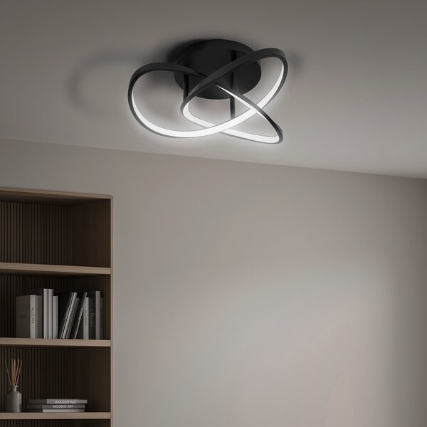 Plafoniera moderno Esme LED , in metallo, nero D. 1 cm 42x40 cm, INSPIRE