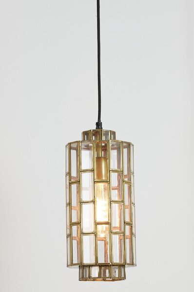 Lampadario color bronzo con paralume in vetro Søstrene – Light & Living