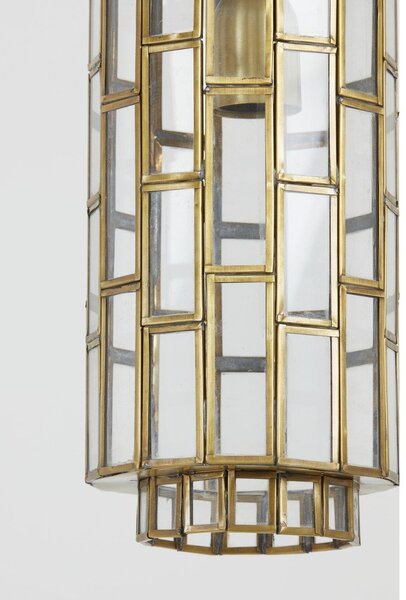 Lampadario color bronzo con paralume in vetro Søstrene – Light & Living