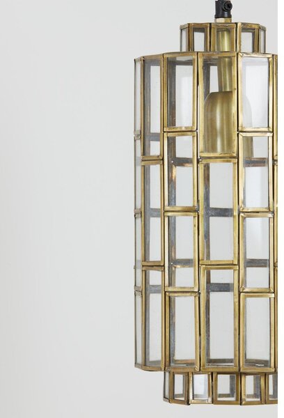 Lampadario color bronzo con paralume in vetro Søstrene – Light & Living