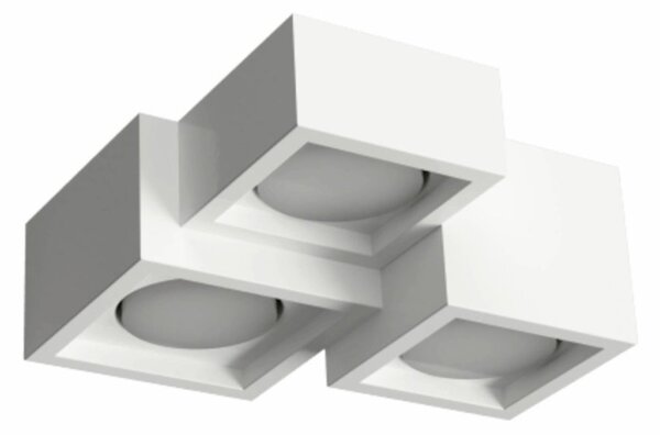 Plafoniera gesso lampadari bartalini ouqe 3 plap8 gx53 led verniciabile - Lampadari Bartalini Gesso