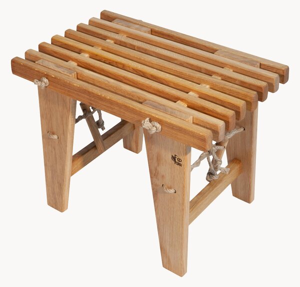 Panca da giardino in legno di quercia fatta a mano Echo
