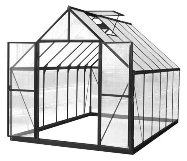Serra da giardino in policarbonato Aurora 2,4 x 3,6 m CoverTech nero