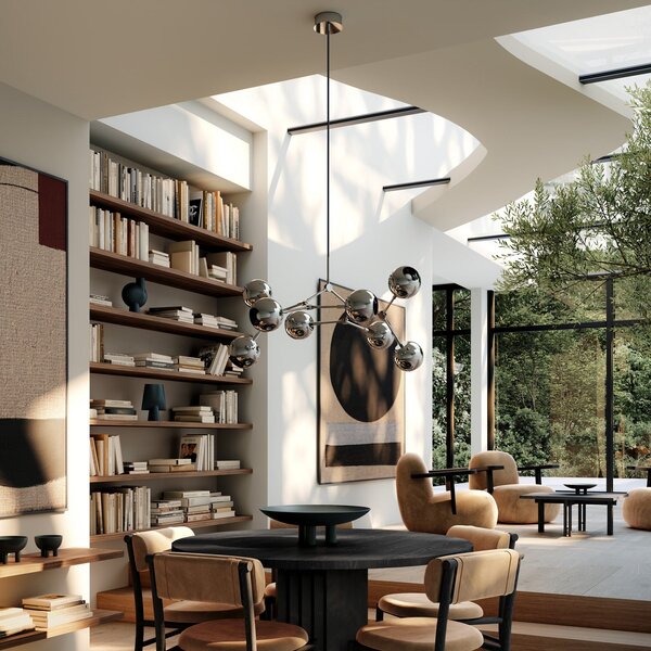 Lampadari 101 COPENHAGEN, Drop Globe Mini, dimmerabile, Metallizzato, Soggiorno, Alluminio, Moderno