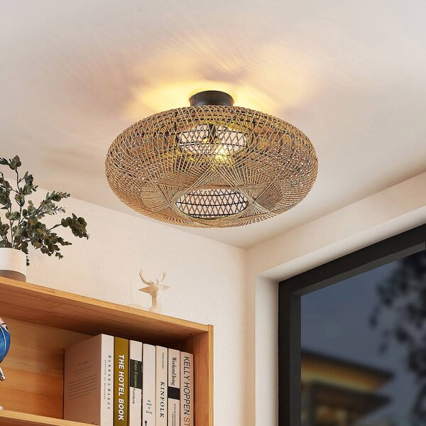 Lindby Plafoniera soffitto Melvios, dimmerabile, Marrone / Ruggine, Soggiorno / Sala da pranzo, Metallo, Scandinavo, Plafoniera