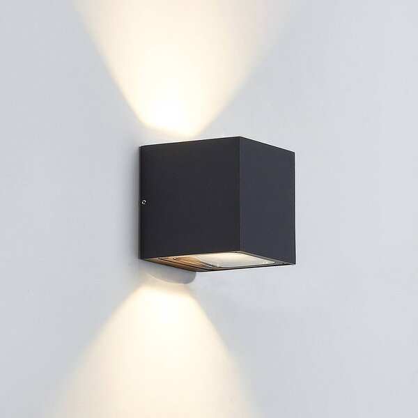 Applique da esterni a LED Merjem Lucande, Alluminio / Grigio / Zincato, Alluminio, Moderno, Applique LED da esterni