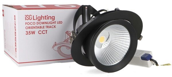 Faretto Led da incasso Track 35W Rotondo Orientabile Cornice nera Apertura 36 gradi CCT temperatura colore regolabile iSG Lighting