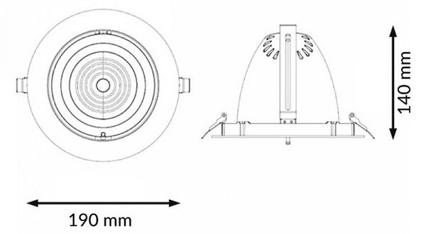 Faretto Led da incasso Track 35W Rotondo Orientabile Cornice nera Apertura 36 gradi CCT temperatura colore regolabile iSG Lighting