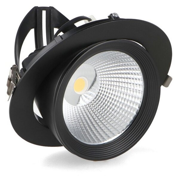 Faretto Led da incasso Track 35W Rotondo Orientabile Cornice nera Apertura 36 gradi CCT temperatura colore regolabile iSG Lighting