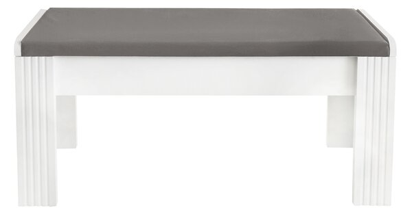 Panca Moderna con Cuscino in finta pelle per Cambio Scarpe, Design Elegante per Soggiorno e Ingresso, Grigio+Bianco