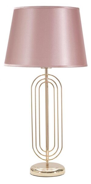 Lampada Da Tavolo Krista Ø33x64 Cm In Ferro Pvc E Tessuto Oro E Rosa